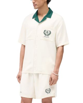 Crest Embroidered Oversized Fit Camp Shirt