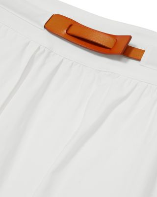 Belted Split Midi Skirt