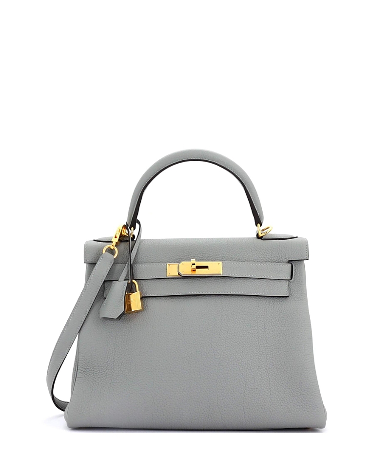 Pre-owned Pre-owned Hermes Hermes Kelly 28 Handbag Grey Togo With Gold Hardware In Gris Mouette