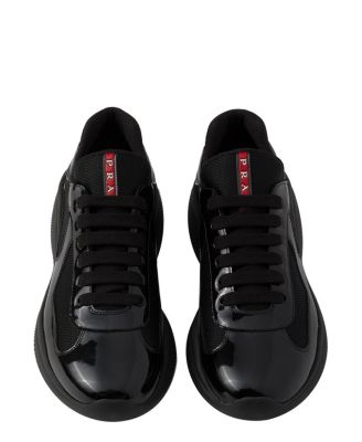 Prada Men's Patent Leather and Technical Fabric America's