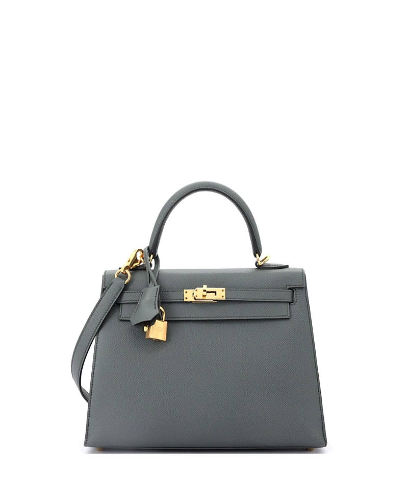 Pre-owned Pre-owned Hermes Hermes Kelly 25 Handbag Green Epsom With Gold Hardware In Vert Amande