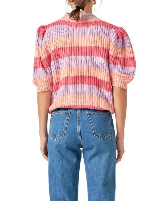 Women's Stripe Mockneck Sweater