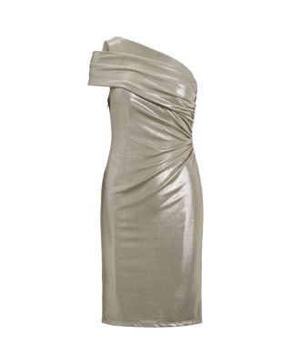 Women's Metallic One Shoulder Cocktail Dress