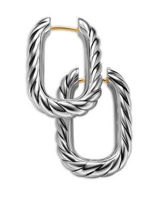 DY Madison&reg; Cable Hoop Earrings in Sterling Silver, 24.3mm