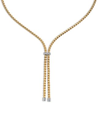 18K Yellow Gold EKA Diamond Lariat Necklace, 17&amp;quot; 