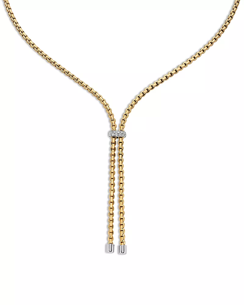 Fope 18K Yellow Gold Eka Diamond Lariat Necklace, 17