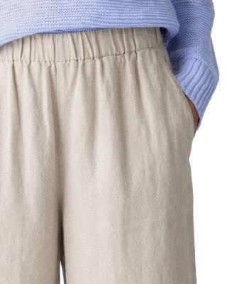 Linen Cropped Wide Leg Pants