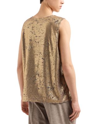 Gold Sequin Tank Top