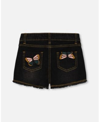 Girls' Jean Short with Embroidery - Little Kid