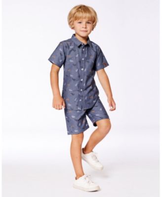 Boys' Printed Chambray Short - Little Kid