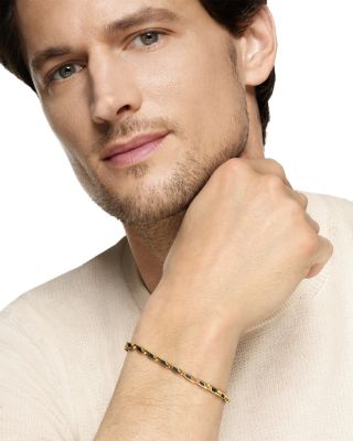 Streamline&reg; Faceted Chain Bracelet in 18K Yellow Gold with Forged Carbon, 4.3mm