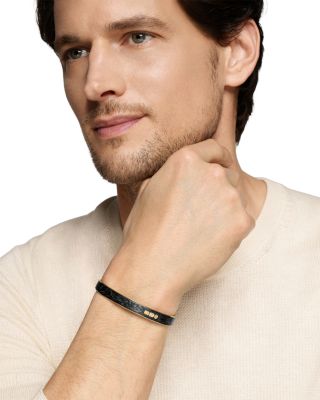 Streamline&reg; Cuff Bracelet in 18K Yellow Gold with Forged Carbon, 9mm