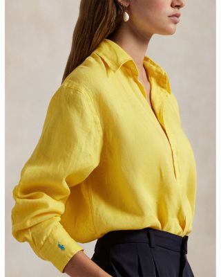 Oversized Fit Long Sleeve Linen Shirt