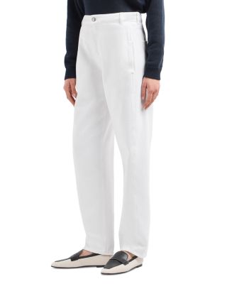 Mid Rise Slim Barrel Leg Jeans in Solid White