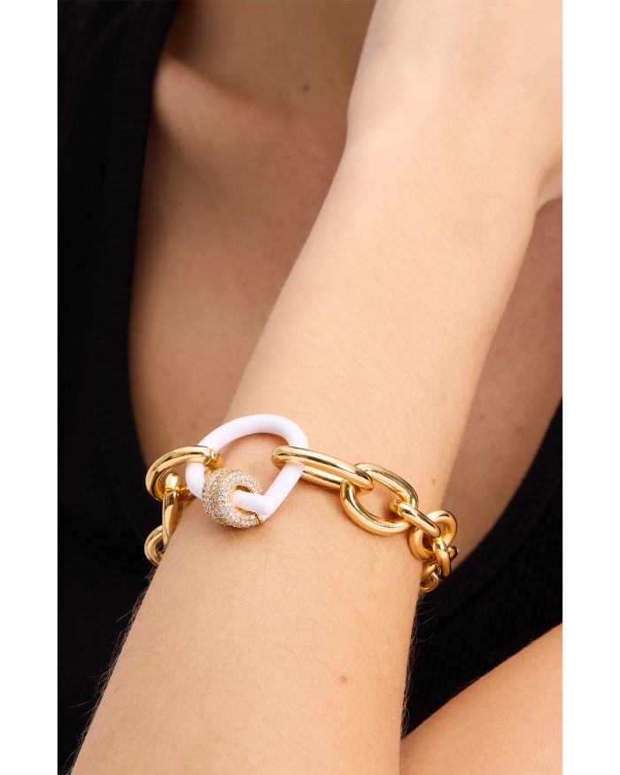 Ropes & Knots Pavé & Enamel Large Link Toggle Bracelet
