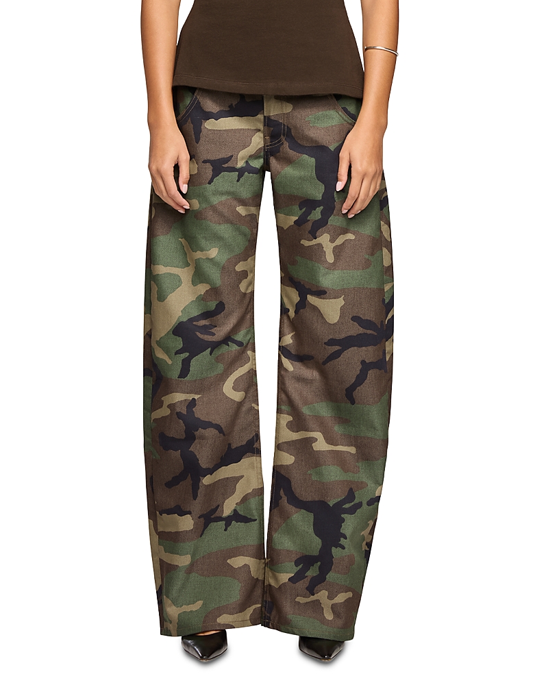 Eb Denim Enzo Mid Rise Barrel Leg Jeans in Camo