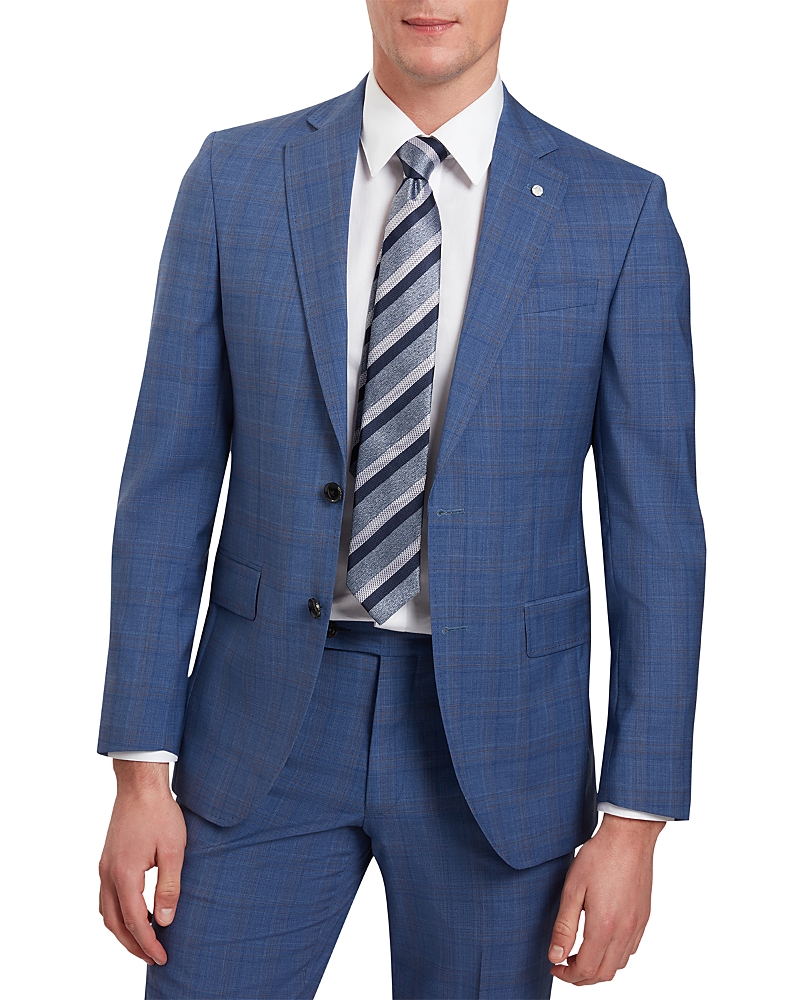 Ted Baker Check Classic Wool Modern Fit Suit Jacket In Blue