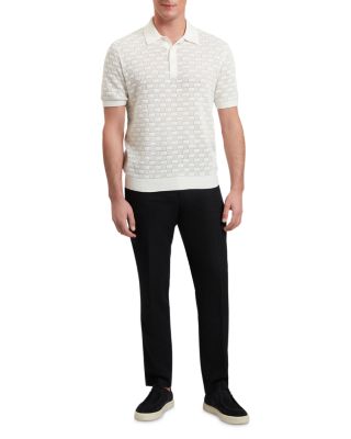 Waterby Short Sleeve Silk and Cotton Textured Polo