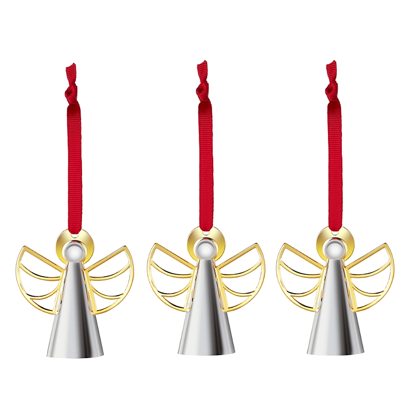 Nambe Mini Angel Ornament, Set Of 3 In Silver