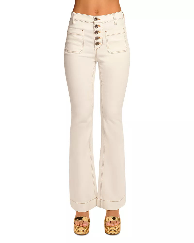 Ramy Brook Stitched Cindy Jeans in White With Baja Brown