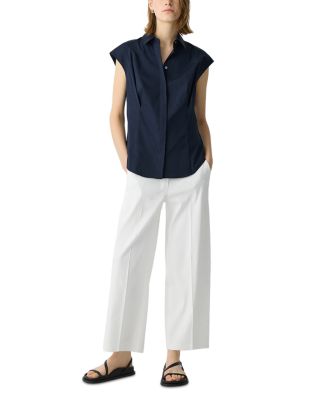 Cinched Cap Sleeve Shirt in Good Cotton