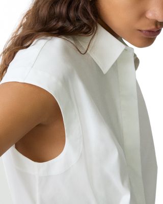 Cinched Cap Sleeve Shirt in Good Cotton