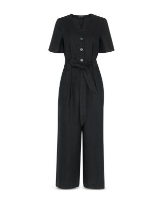 Fiona Linen Button Front Jumpsuit