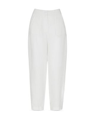 Linen Barrel Leg Trousers