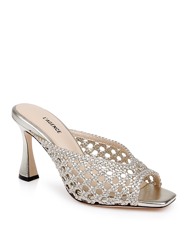 L AGENCE L'AGENCE WOMEN'S JACQUES SQUARE TOE HIGH HEEL SANDALS