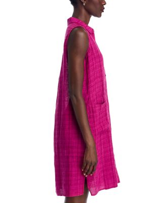  Linen Plaid Shirt Dress