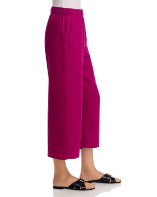 Linen Cropped Wide Leg Pants