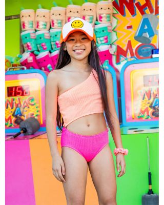 Girls&#39; Cutout One Shoulder One Piece Swimsuit - Big Kid