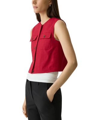 Fitted Sleeveless Linen Vest