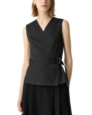 Theory - Cotton Stretch Chino Wrap Top