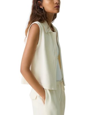 Theory Zip-Up Vest in Rounded Cotton | Bloomingdale's Women