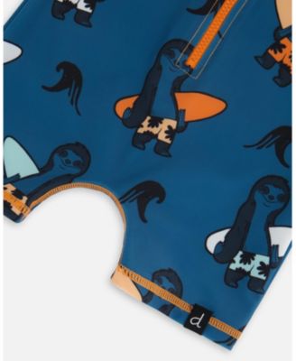 Boys' Printed Long Sleeve One-Piece Rashguard - Little Kid