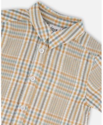 Boys' Short Sleeve Button Down Plaid Shirt - Little Kid, Big Kid