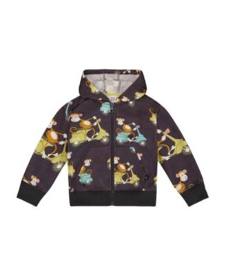 Deux par Deux - Boys' Printed French Terry Hooded Full Zip Cardigan Sweatshirt - Little Kid, Big Kid