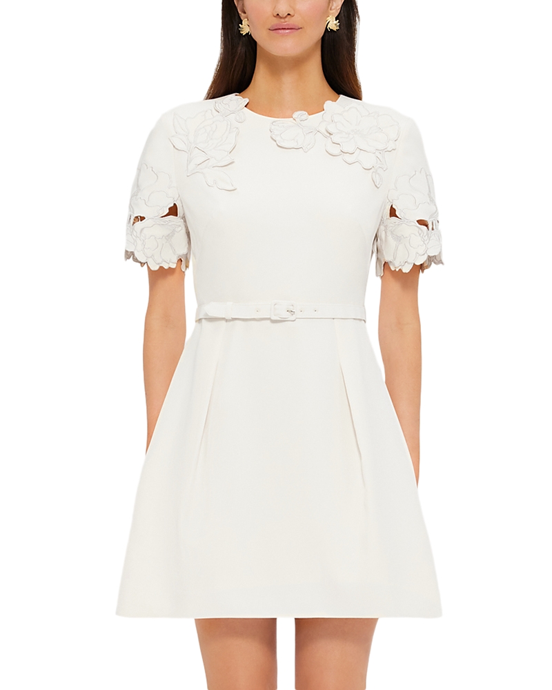 Leo Lin Aurelie Applique Short Sleeve Mini Dress