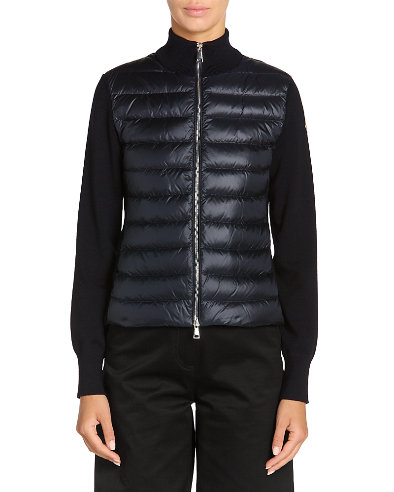 Moncler Cardigan Puffer Jacket In Navy