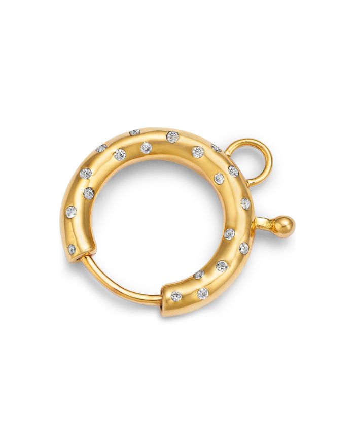 14K Yellow Gold White Topaz Scatter Charm Holder