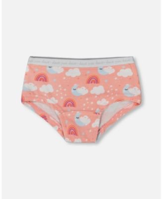 Girls' Printed Organic Cotton Short Underwear, Set of 3 - Little Kid, Big Kid