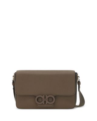 Double Gancini Leather Shoulder Bag
