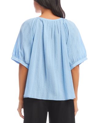 Short Sleeve Embroidered Peasant Top