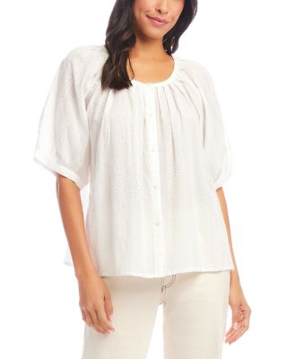 Short Sleeve Embroidered Peasant Top