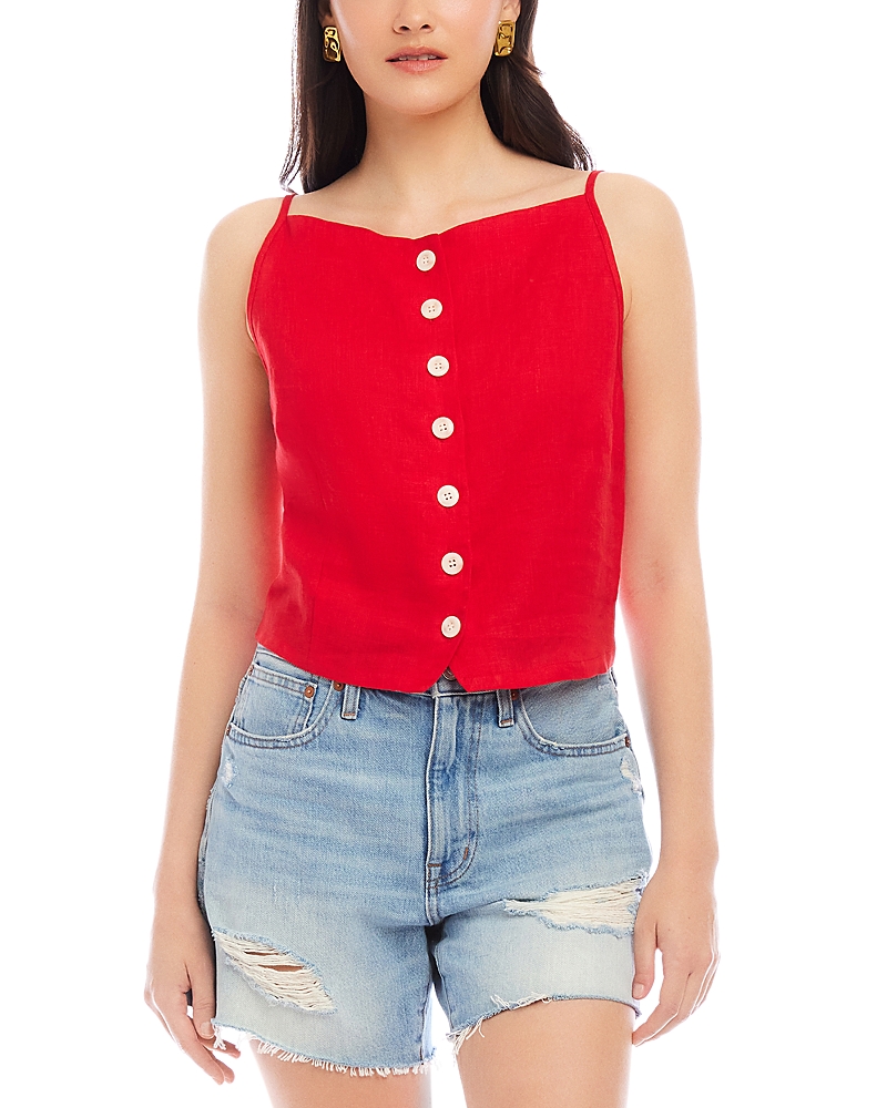 Shop Fifteen Twenty Elis Sleeveless Button Up Linen Top