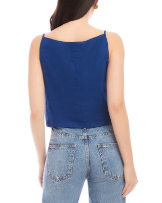 Elis Sleeveless Button Up Linen Top