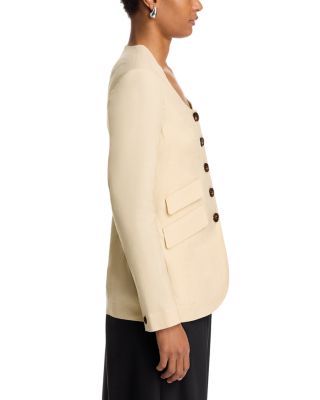 Roslyn Linen Collarless Blazer