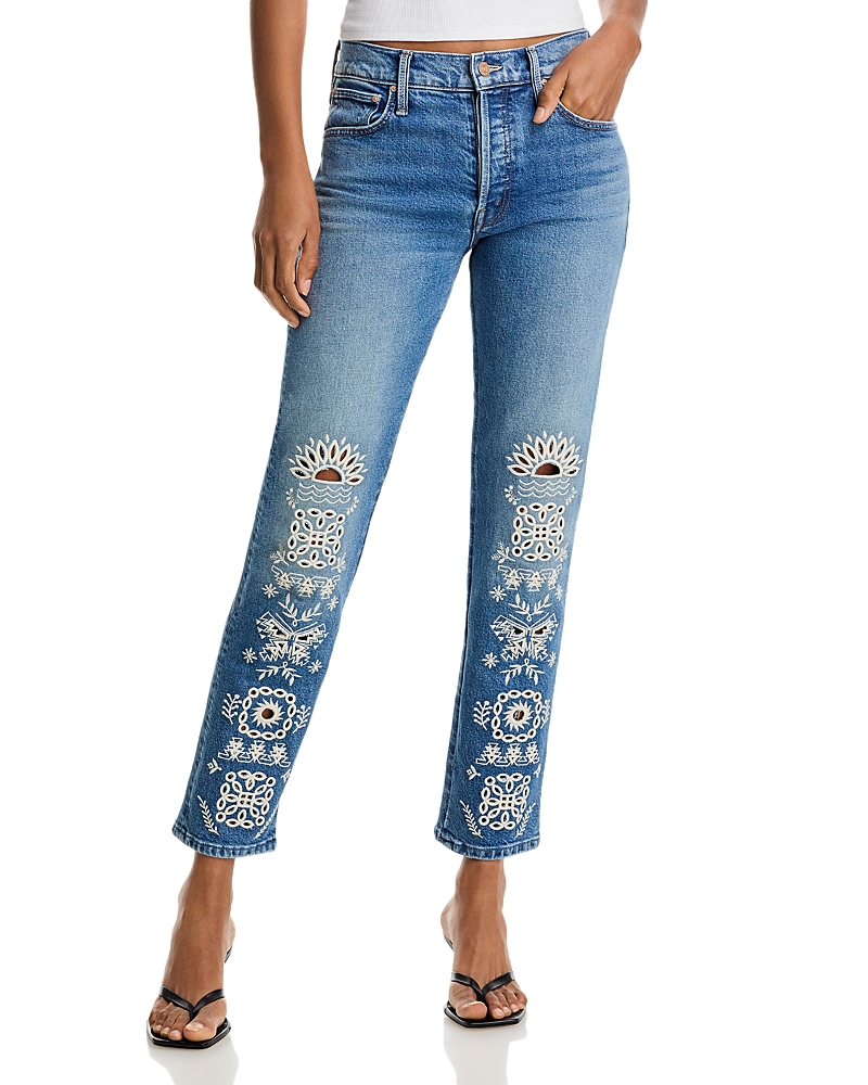 Mother The Mid Rise Hiker Hover Jeans in Tequila Sunrise