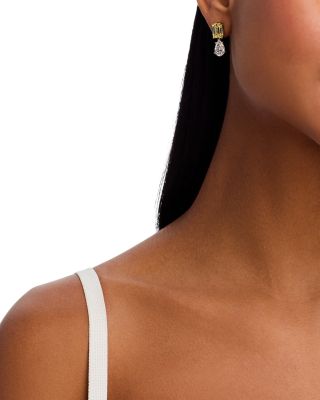 Certified Lab Grown Yellow & White Diamond Drop Earrings in 18K White & Yellow Gold, 9.20 tcw